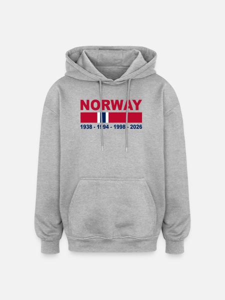 Norway fan - Oversized Unisex Hoodie - heather grey