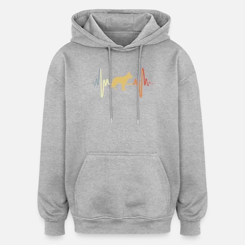Deutscher Schäferhund Pulsschlag - Oversized Unisex Hoodie - Grau meliert