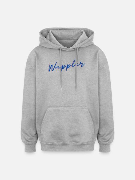 Wappler - Oversized Unisex Hoodie - Grau meliert