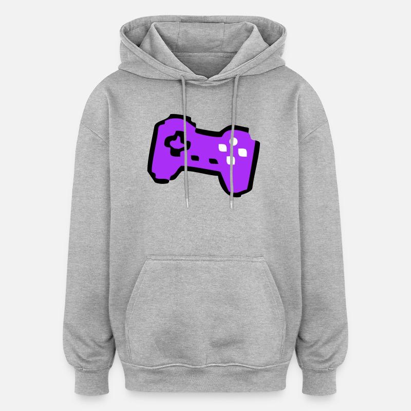 Joueur de manette rétro bizarre - Sweat à capuche oversize unisexe - gris chiné