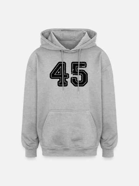 45 - Oversized Unisex Hoodie - Grau meliert