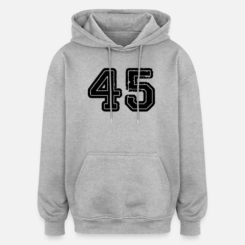 45 - Oversized Unisex Hoodie - Grau meliert