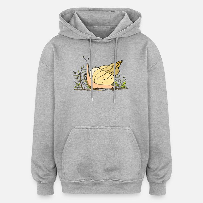 escargot - Sweat à capuche oversize unisexe - gris chiné