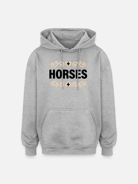 Noble Horses lettering riding - Oversized Unisex Hoodie - heather grey