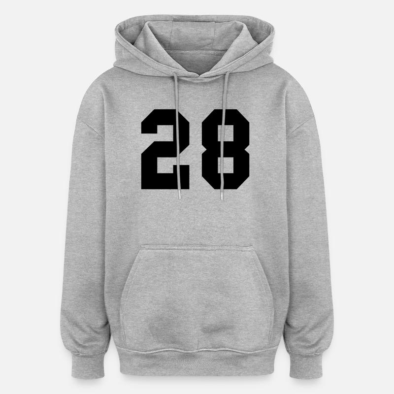 28 - Sweat à capuche oversize unisexe - gris chiné