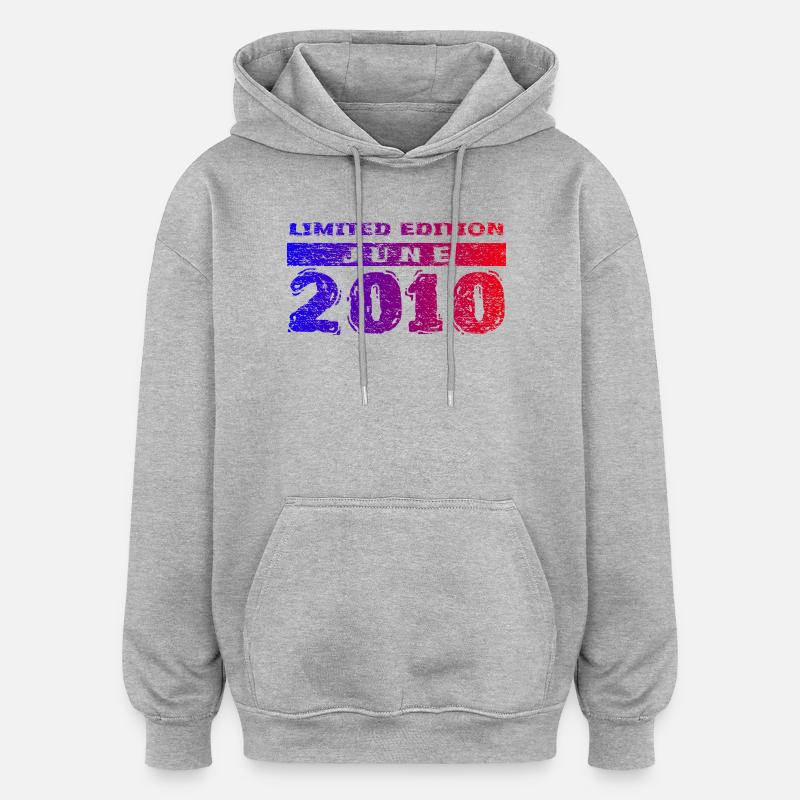 16e anniversaire Édition Limitée 06/2010 - Sweat à capuche oversize unisexe - gris chiné