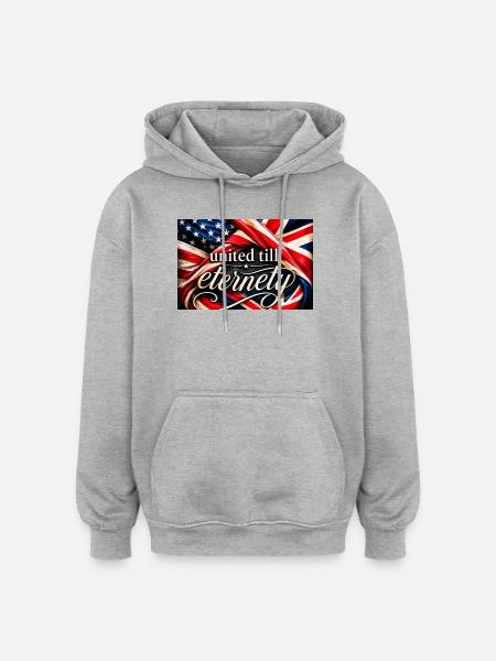 Drapeaux unis jusqu’à l’éternité - Sweat à capuche oversize unisexe - gris chiné