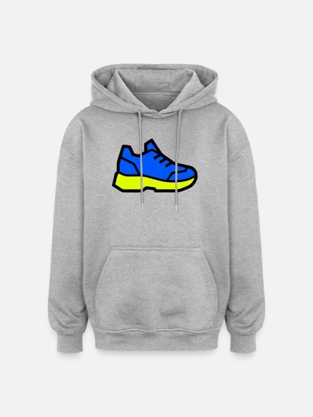 Baskets de course modernes - Sweat à capuche oversize unisexe - gris chiné