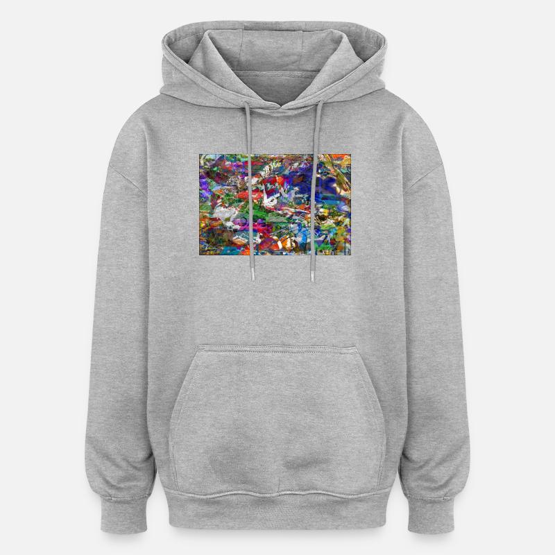 jklajggejrdatschy - Sweat à capuche oversize unisexe - gris chiné