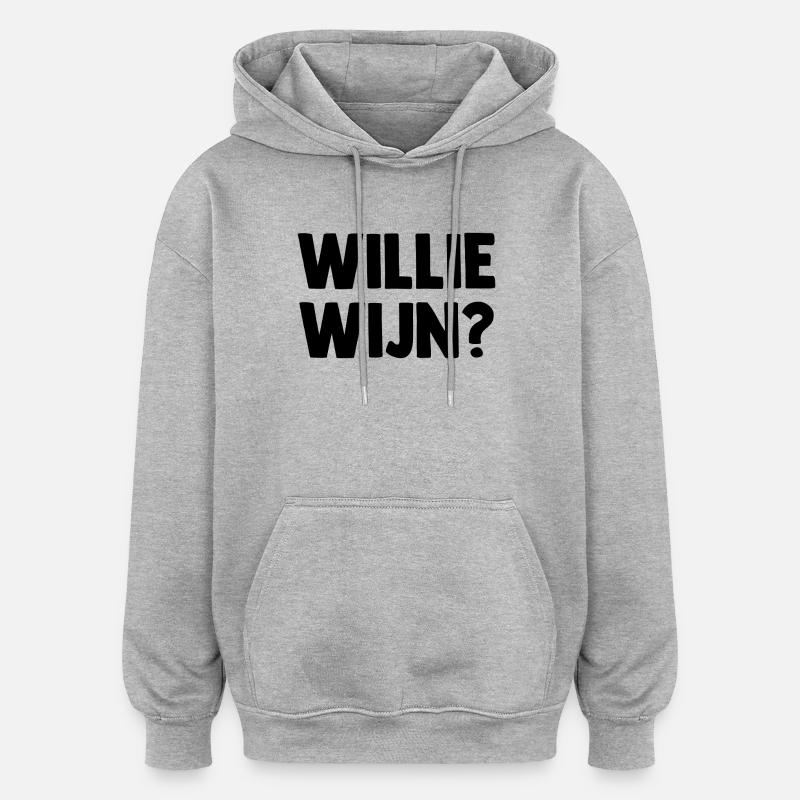 Willie Wijn ? - Pays-Bas Pays-Bas - Sweat à capuche oversize unisexe - gris chiné