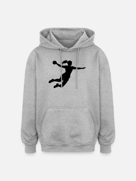 Handball - Sweat à capuche oversize unisexe - gris chiné