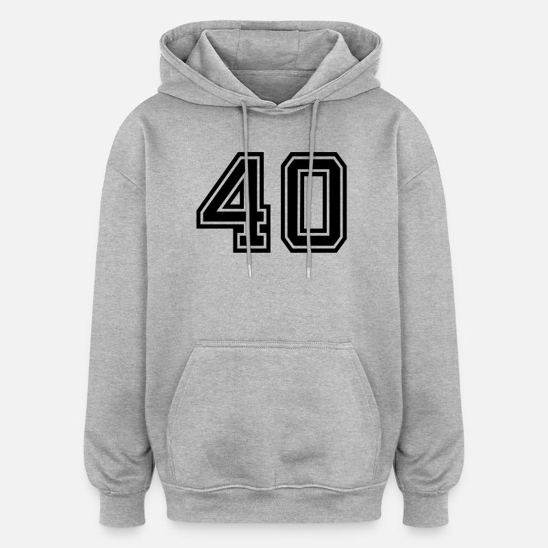 40 - Oversized Unisex Hoodie - Grau meliert