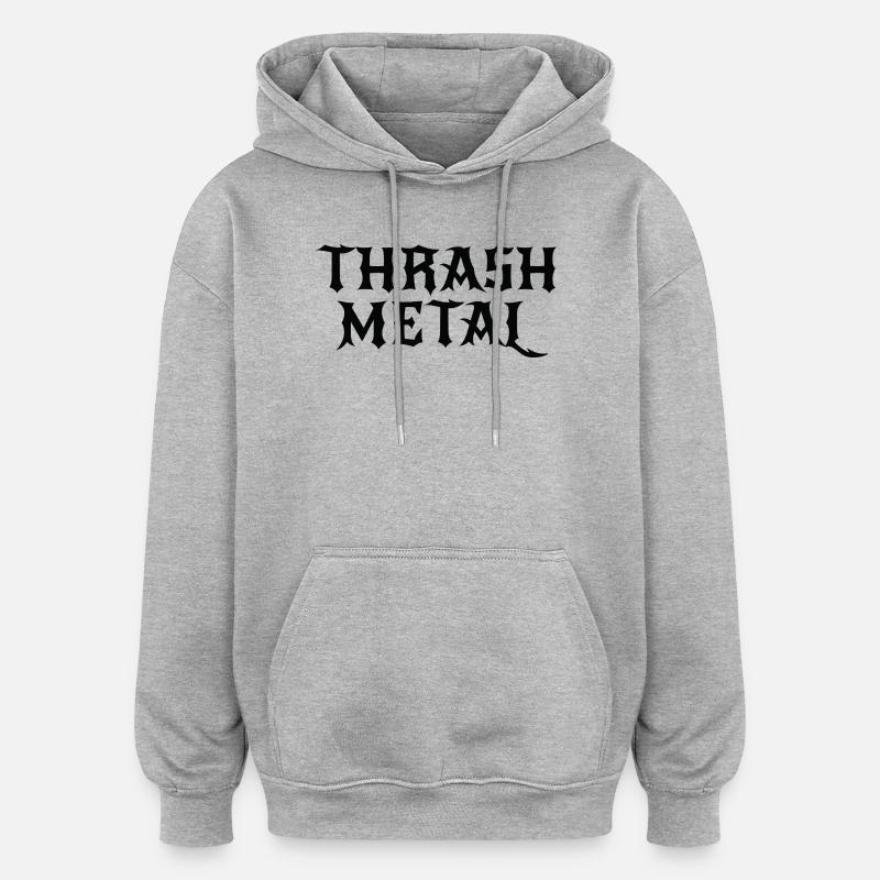 Thrash Metal Logo Tee - Sweat à capuche oversize unisexe - gris chiné