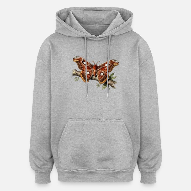 Attacus moth - Oversized Unisex Hoodie - heather grey
