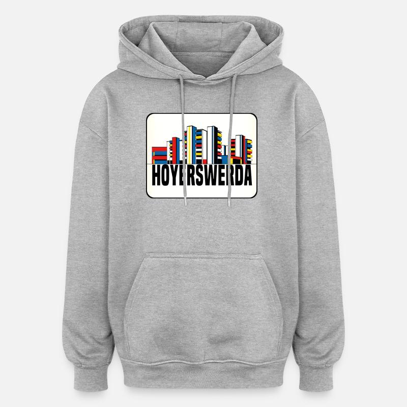 Hoyerswerda Plattenbau - Oversized Unisex Hoodie - Grau meliert