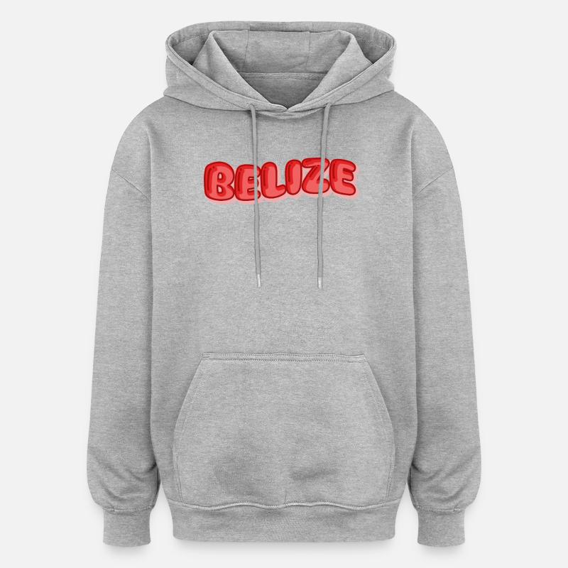 Cadeau pour le Belize - Sweat à capuche oversize unisexe - gris chiné