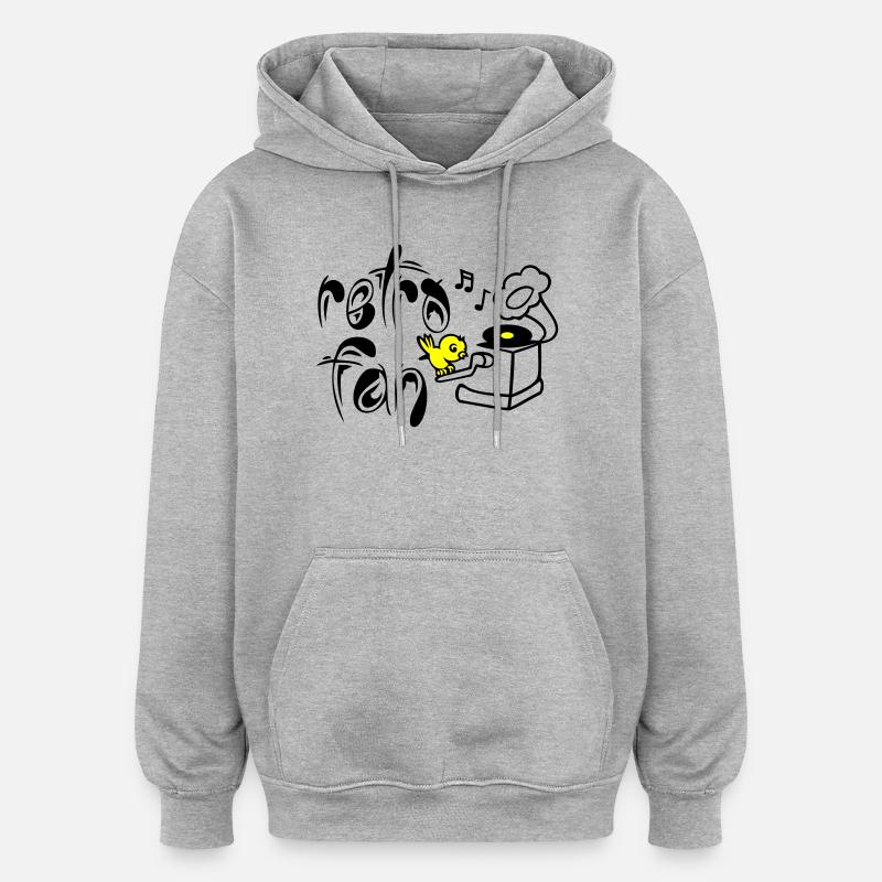 Retro Fan - Oversized Unisex Hoodie - Grau meliert