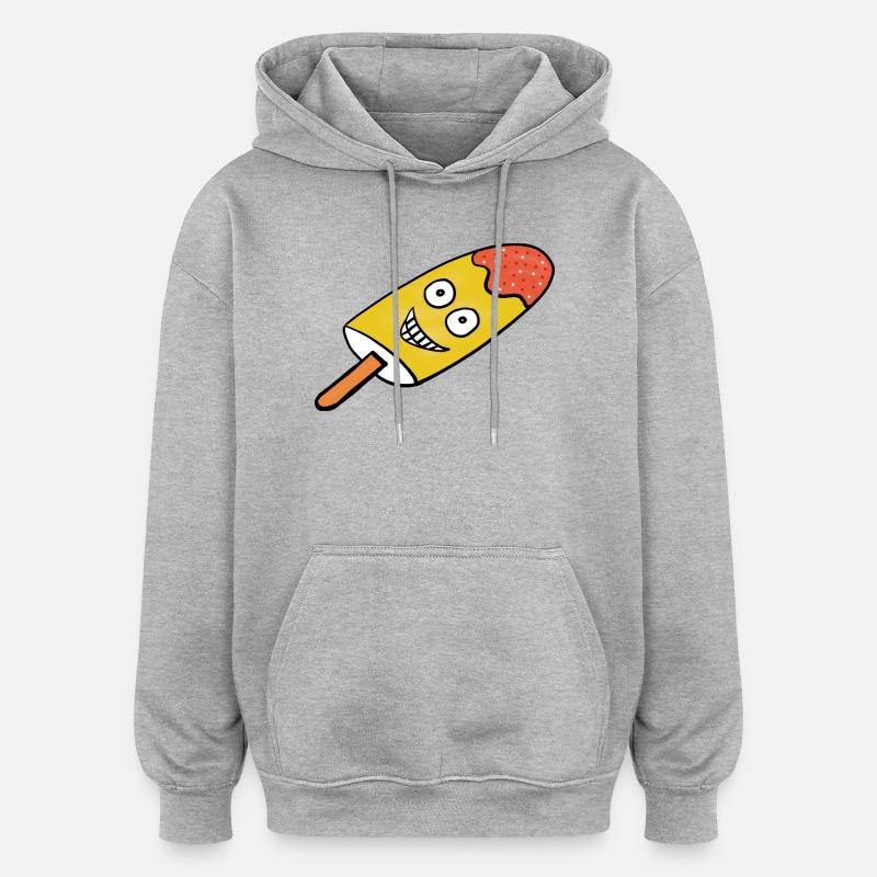 Fröhliches Zitronen-Eis Eiskrem Kinder  - Oversized Unisex Hoodie - heather grey