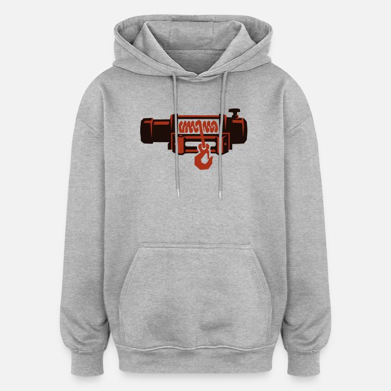 Offroad Winch 4x4 Tool - Oversized Unisex Hoodie - heather grey