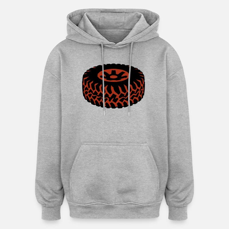 Offroad Tire Mud Tread - Oversized Unisex Hoodie - heather grey