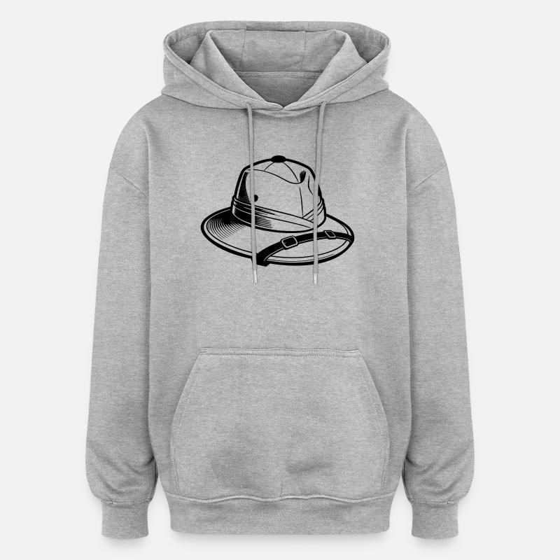 Chapeau de safari - Sweat à capuche oversize unisexe - gris chiné