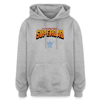 Superdad - Oversized Unisex Hoodie - heather grey - Front - Noah (186cm)