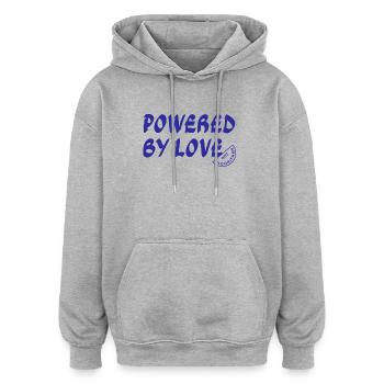 Powered By Love Not Algorithms - Oversized Unisex Hoodie - heather grey - Front - Noah (186cm)