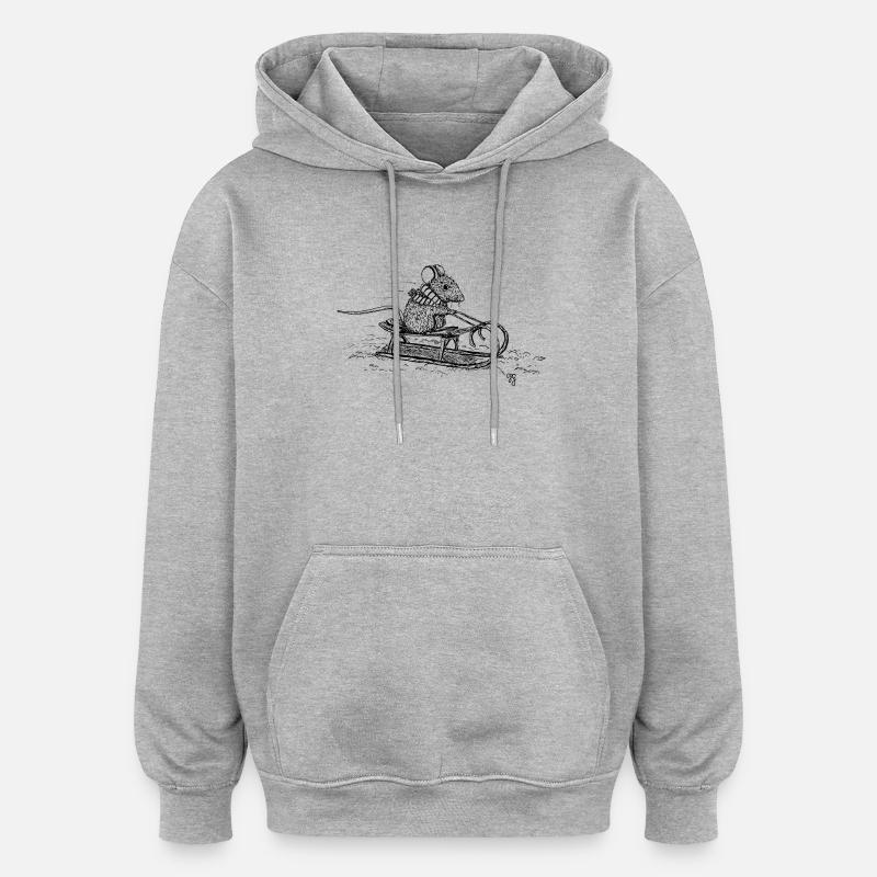Traîneau - Sweat à capuche oversize unisexe - gris chiné