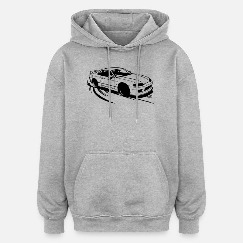 Dérive - Sweat à capuche oversize unisexe - gris chiné