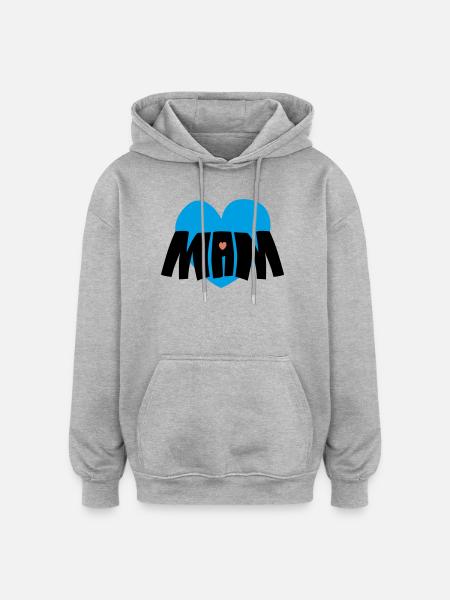 Mom heart - Oversized Unisex Hoodie - heather grey