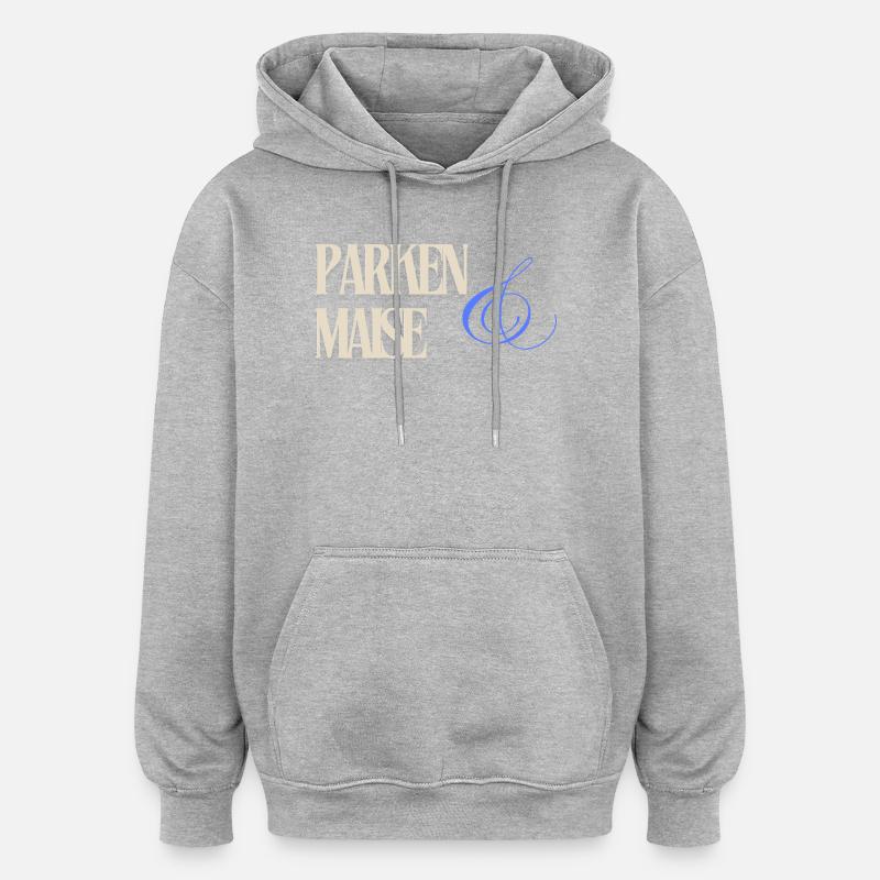 PARKEN MAISE Clef Stylisée - Sweat à capuche oversize unisexe - gris chiné