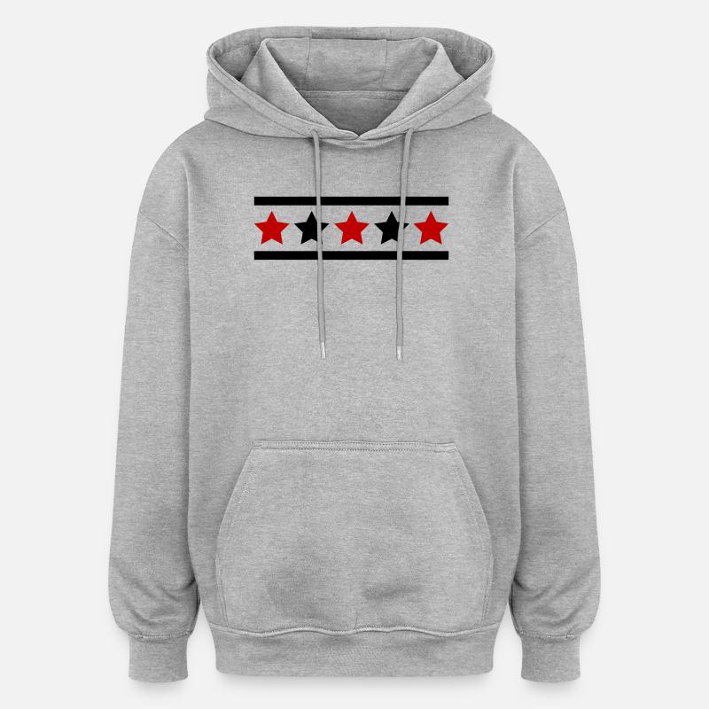 Star Pattern - Oversized Unisex Hoodie - heather grey