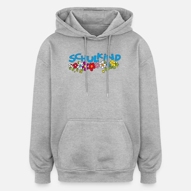 Schulkind - Oversized Unisex Hoodie - Grau meliert