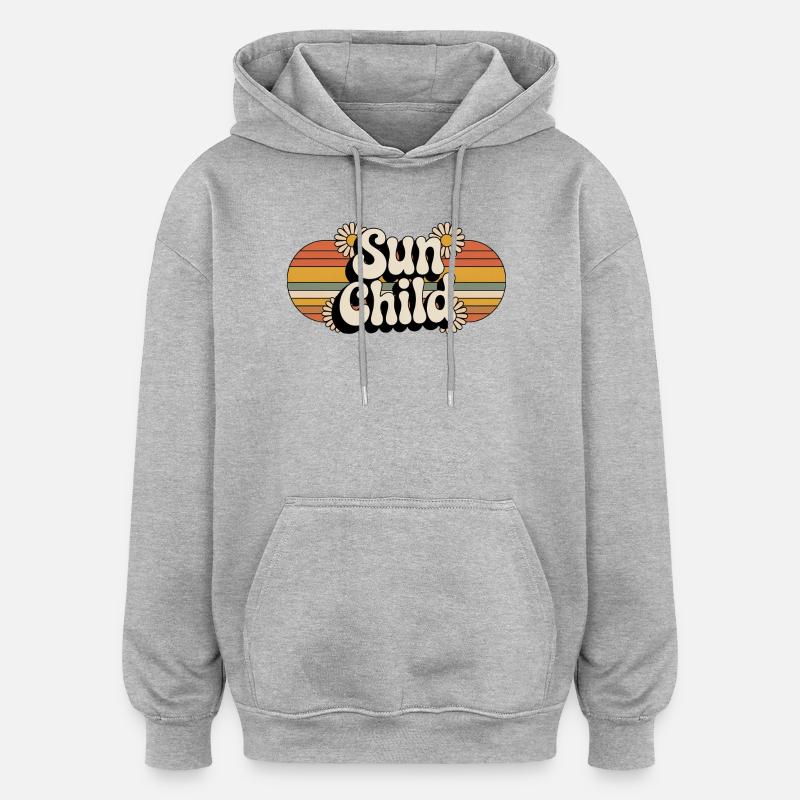 Sun Child Retro Design 70s 80s - Oversized Unisex Hoodie - heather grey