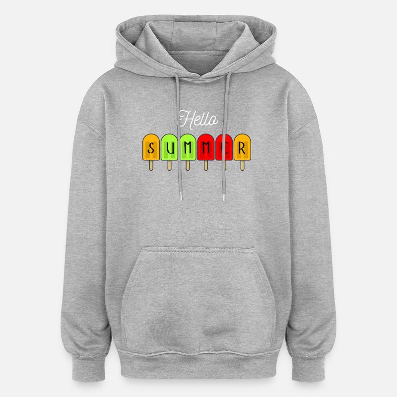 Hallo Sommer-Eis am Stiel - Oversized Unisex Hoodie - Grau meliert