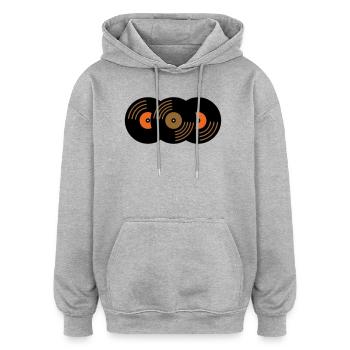 Vinyl Records Collection Music Fan - Oversized Unisex Hoodie - heather grey - Front - Noah (186cm)