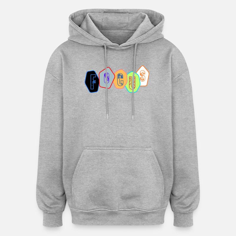 Focus in chrome blocks - Oversized Unisex Hoodie - heather grey