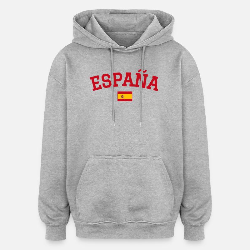 Spanien Flagge Design Rot - Oversized Unisex Hoodie - Grau meliert