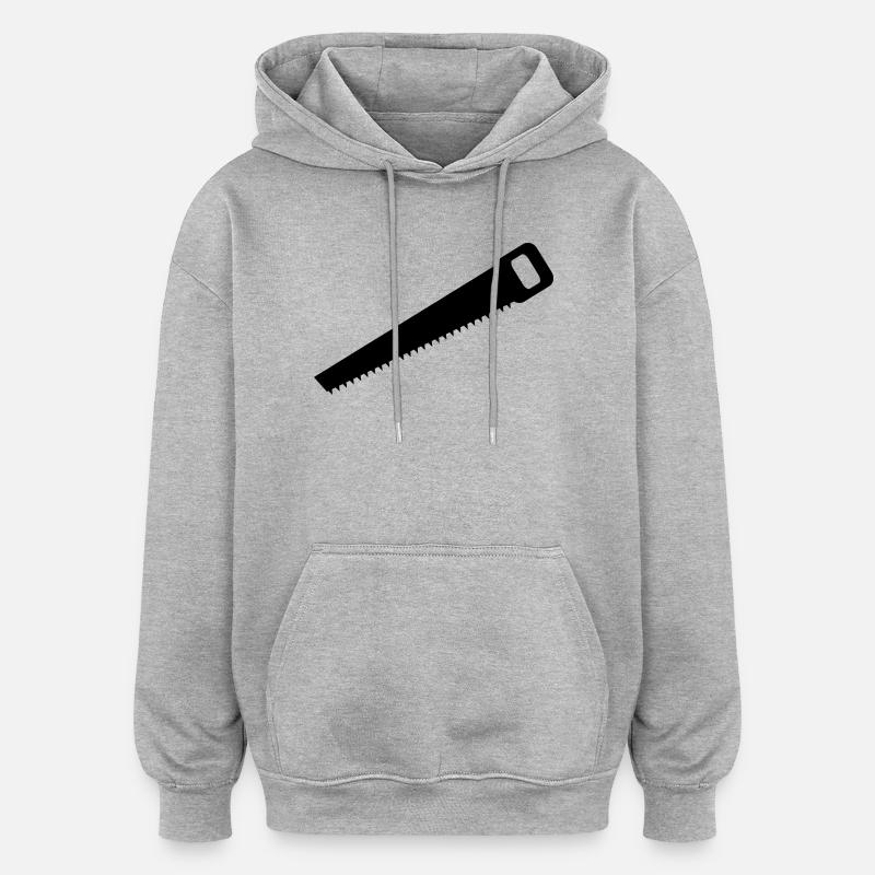 Scie à main - Sweat à capuche oversize unisexe - gris chiné