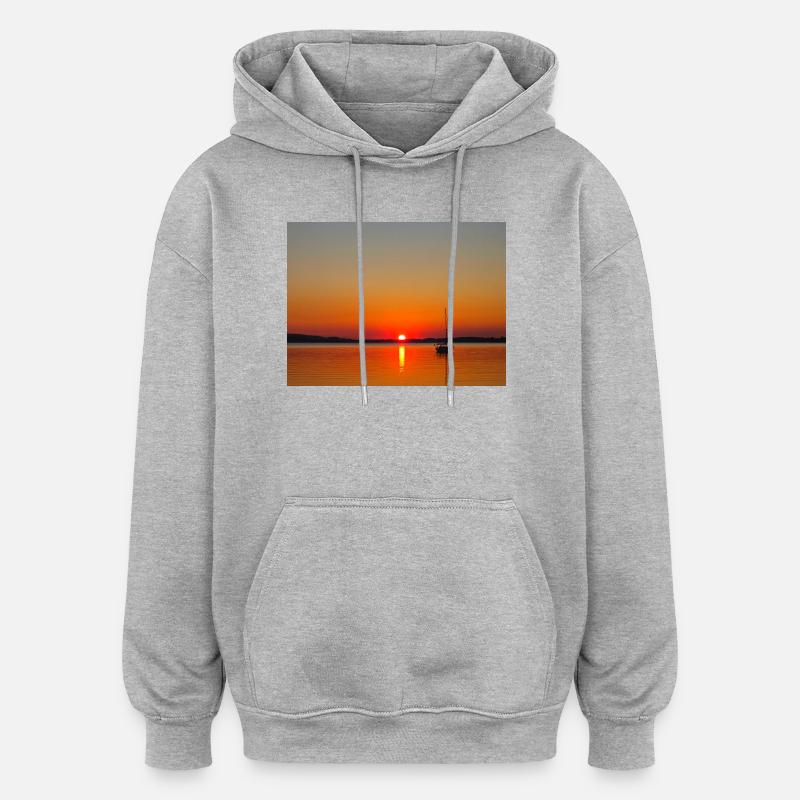 Mer de Bavière - Sweat à capuche oversize unisexe - gris chiné