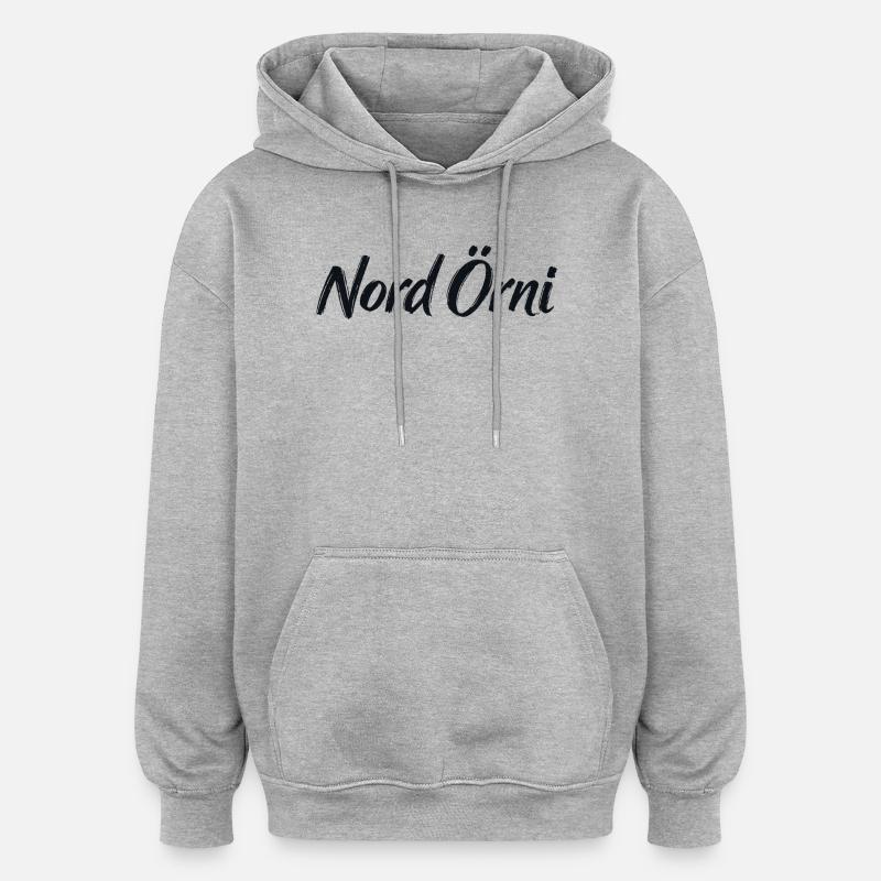 Örni du Nord - Sweat à capuche oversize unisexe - gris chiné