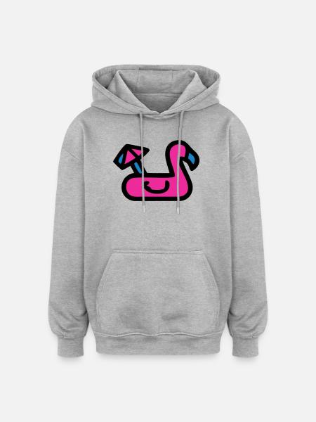 Flamingo Air Mattress Retro - Oversized Unisex Hoodie - heather grey