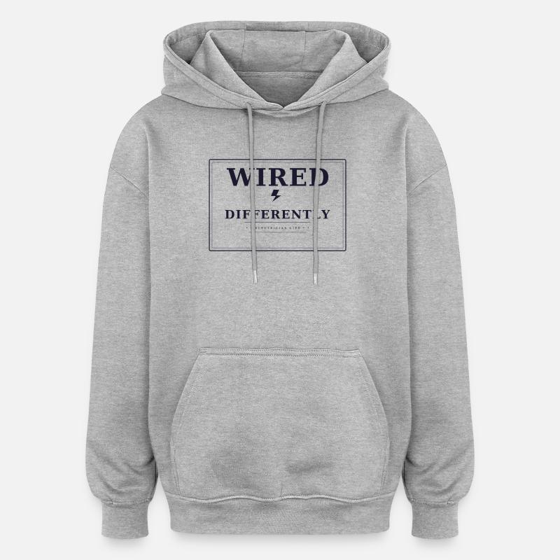 Wired differently - Oversized Unisex Hoodie - heather grey