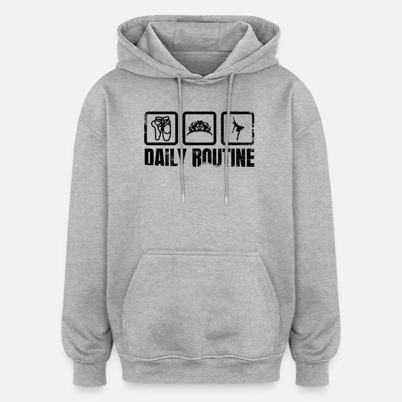 Routine quotidienne du danseur de ballet - Sweat à capuche oversize unisexe - gris chiné