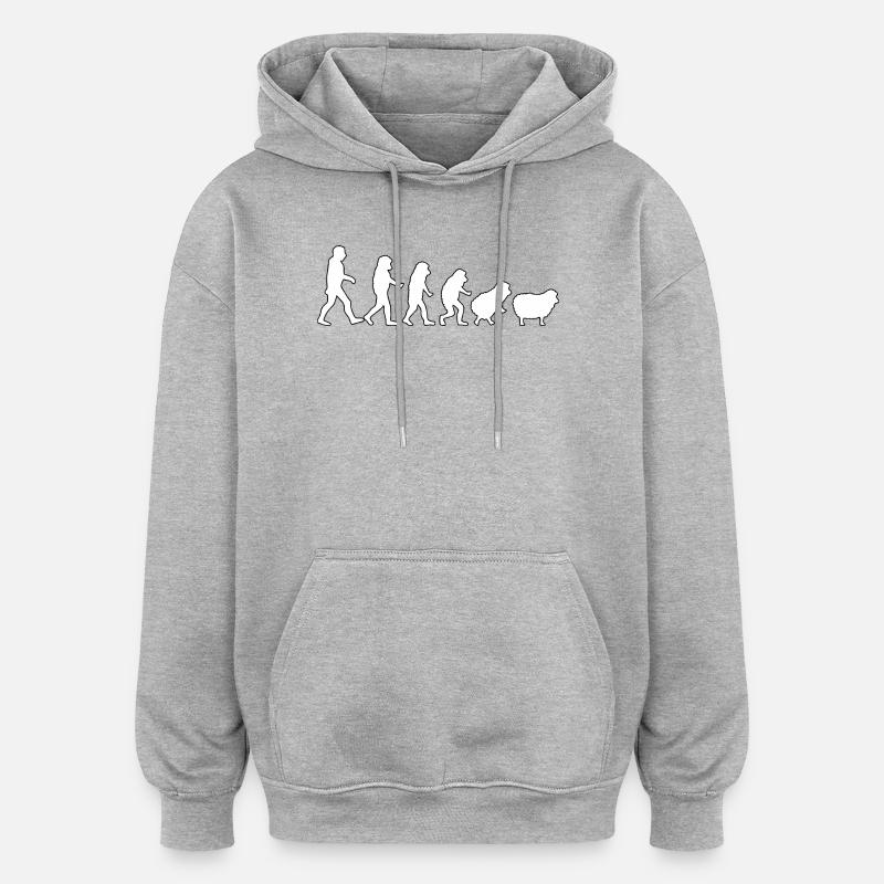 Evolution to Sheep: Herd Mindset - Oversized Unisex Hoodie - heather grey