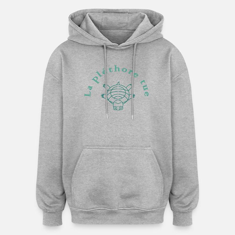 La Pléthore Tue Vert - Sweat à capuche oversize unisexe - gris chiné