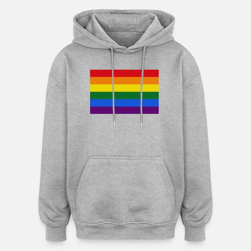 Schwule Regenbogenflagge - Oversized Unisex Hoodie - Grau meliert