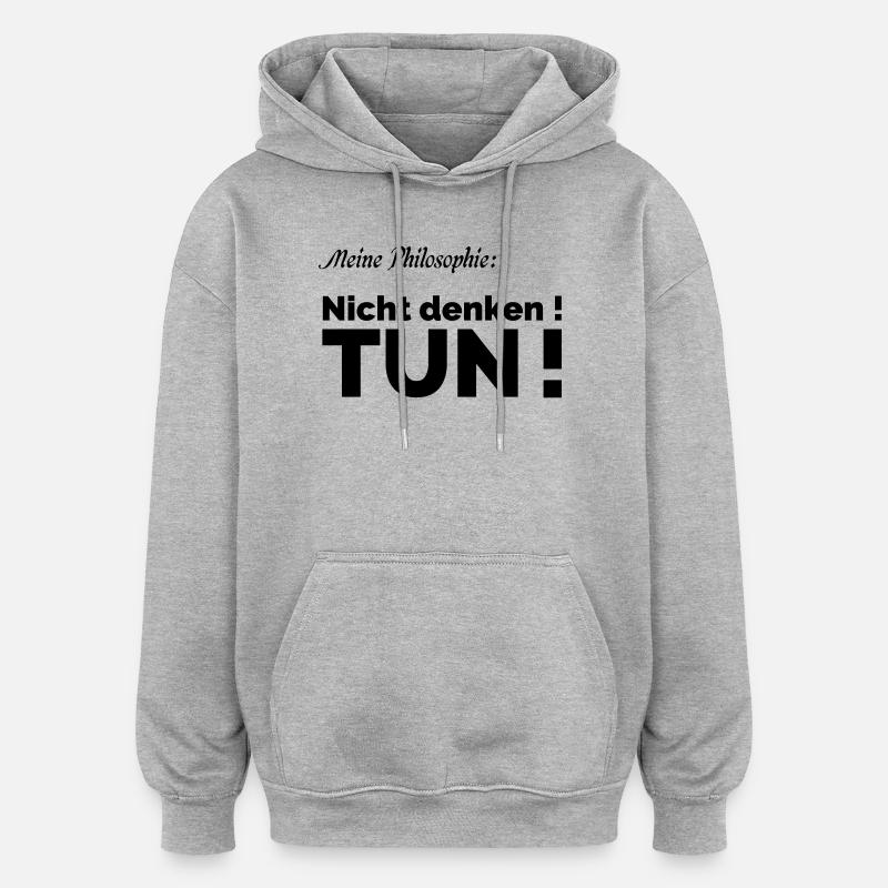 Philosophie - Oversized Unisex Hoodie - Grau meliert