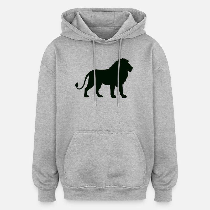 Lion lion - Sweat à capuche oversize unisexe - gris chiné
