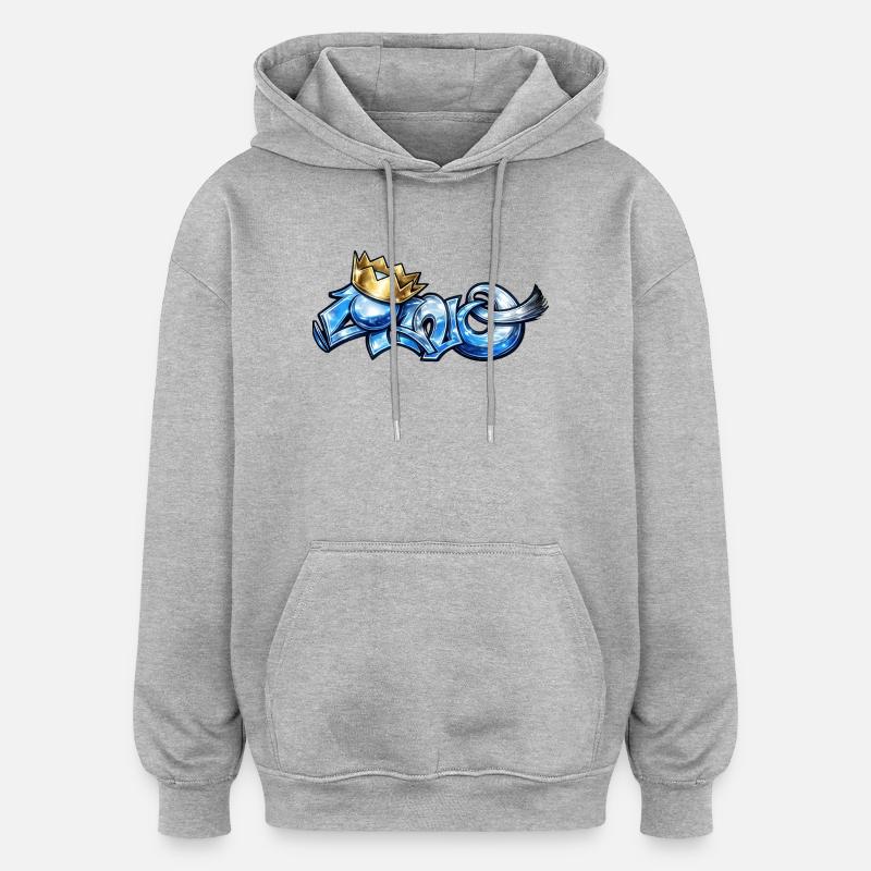 Cano-Blau - Oversized Unisex Hoodie - Grau meliert